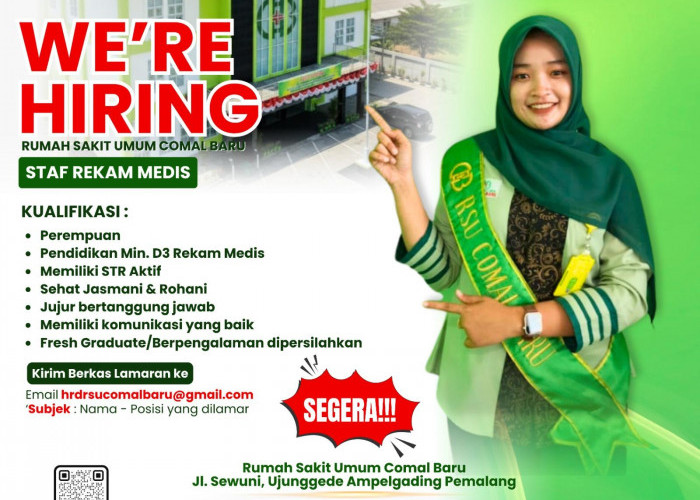 RSU Comal Baru Pemalang Kembali Buka Lowongan, Ini Posisi dan Cara Melamarnya