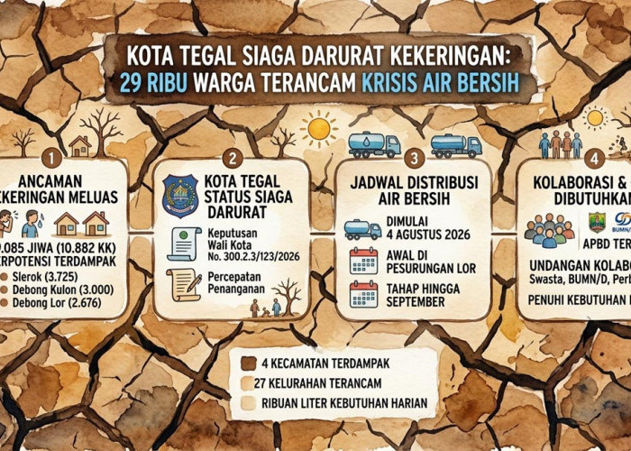 29 Ribu Warga Kota Tegal Terancam Krisis Air Bersih, Pemkot Siaga Darurat Kekeringan