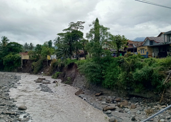 Tebing Sungai Keruh Kritis, Longsor Masih Terus Terjadi