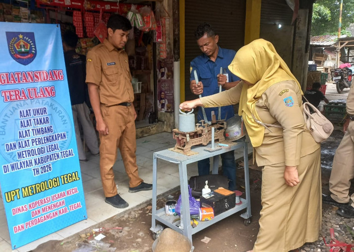 Sidak 3 Pasar Tradisional di Kabupaten Tegal, UPT Metrologi Sidang Tera Ulang Timbangan