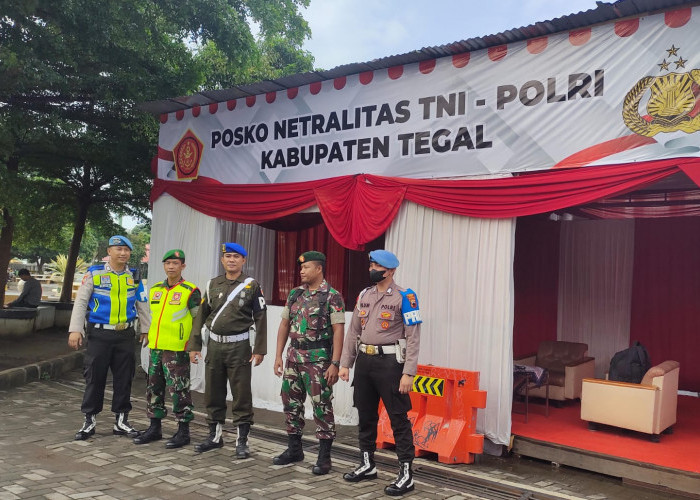 Jelang Pemungutan Suara Pemilu 2024, Posko Netralitas TNI - Polri di Kabupaten Tegal Didirikan