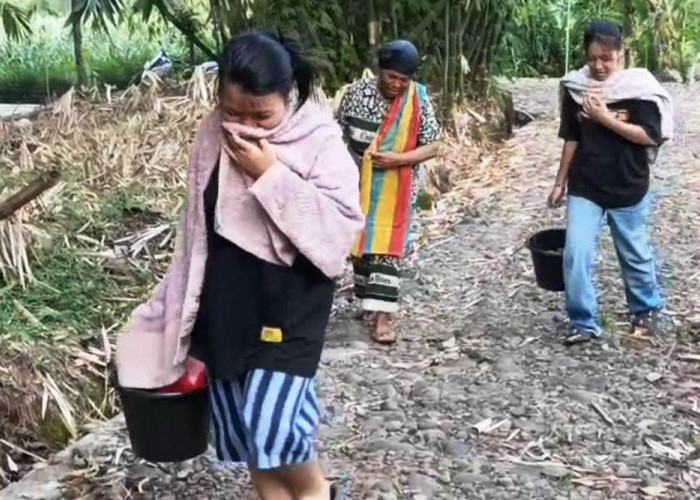 Sumur Mengering, Warga Jatinegara Tegal Mandi di Pinggir Sawah
