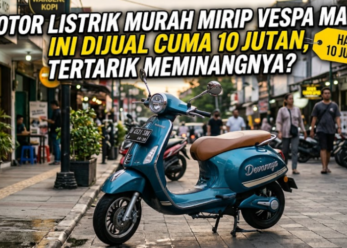 Motor Listrik Murah Mirip Vespa Matic Ini Dijual Cuma 10 Jutaan, Tertarik Meminangnya?