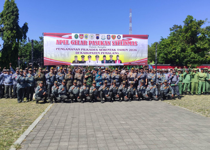Apel Gelar Pasukan Satlinmas Digelar, Bupati Pemalang Tekankan Pilkades Damai dan Kondusif