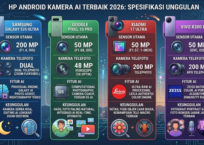 HP Android Kamera AI Terbaik 2026: Perbandingan Spesifikasi & Fitur Fotografi Modern
