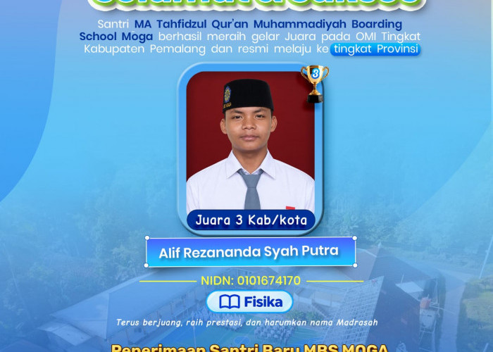 Santri MA TQ MBS Moga Sabet Juara OMI Fisika Pemalang, Melaju ke Tingkat Provinsi