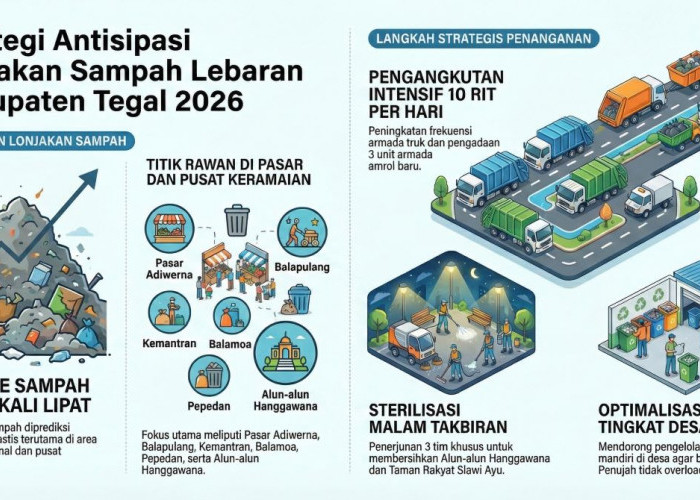 Volume Sampah Lebaran Tegal Diprediksi Naik 2 Kali Lipat, DLH Siapkan 10 Rit Truk