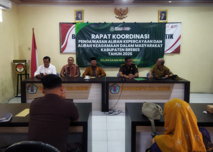 Perkuat Sinergi, Badan Kesbangpol Brebes Gelar Rakor Pakem
