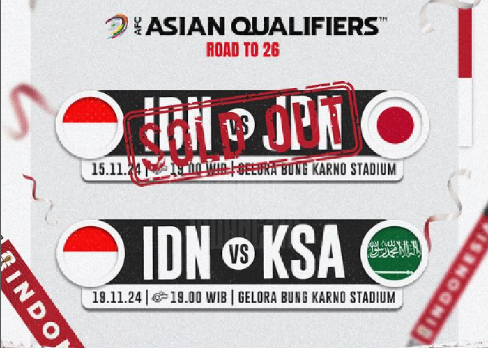 60.000 Tiket Timnas Indonesia vs Jepang Ludes Terjual Hari Ini