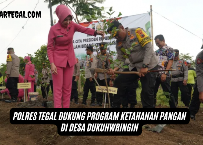 Upaya Polres Tegal Optimalisasi Lahan Tidur untuk Ketahanan Pangan di Dukuhwringin