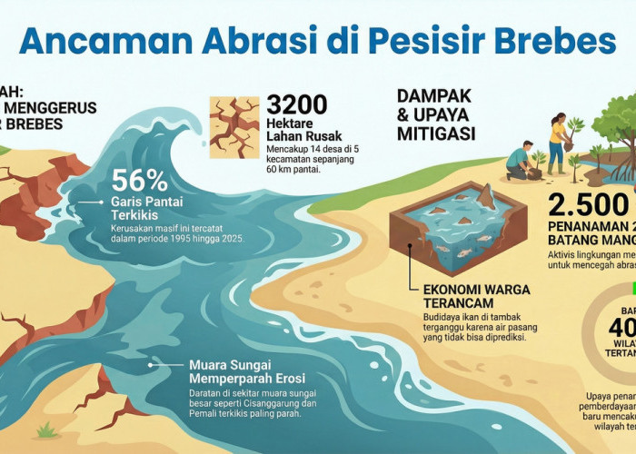 56 Persen Pesisir Brebes Tergerus Abrasi, Aktivis Lingkungan Lakukan Hal Ini