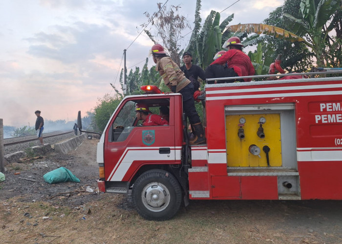 Kebakaran Lahan Dekat Jalur Kereta di Tegal Padam, KAI Daop 4 Imbau Warga Waspada
