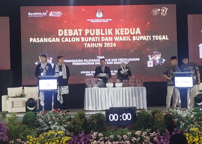 Adu Gagasan di Debat Publik ke-2, Paslon Bupati dan Wabup Tegal Paparkan Program Kerja 