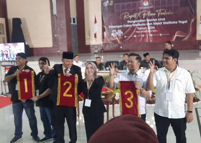 Nomor Urut Paslon Walikota dan Wakil Walikota Tegal Pilkada 2024 Ditetapkan, Berikut Daftarnya