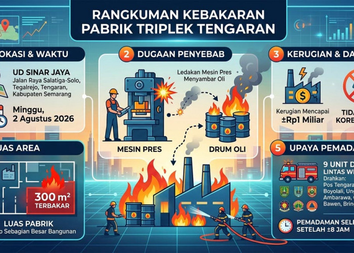 Kronologi Kebakaran Pabrik Triplek di Tengaran Semarang, Api Padam 8 Jam, Kerugian Capai Rp1 Miliar