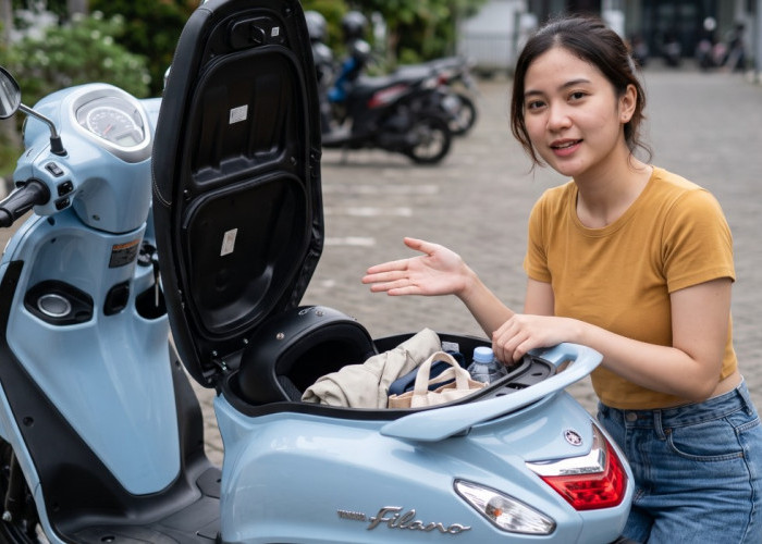 Seberapa Luas Kapasitas Bagasi Yamaha Grand Filano Hybrid? Cocok Buat Touring & Belanja
