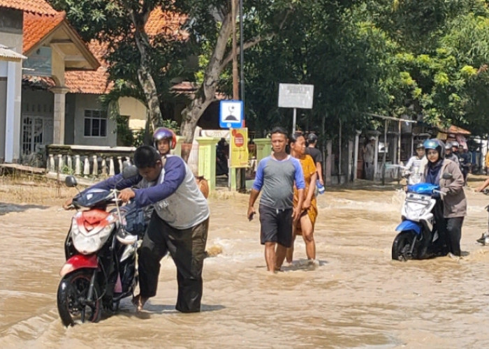 Nekat Terjang Banjir Losari Brebes, Puluhan Motor Mogok