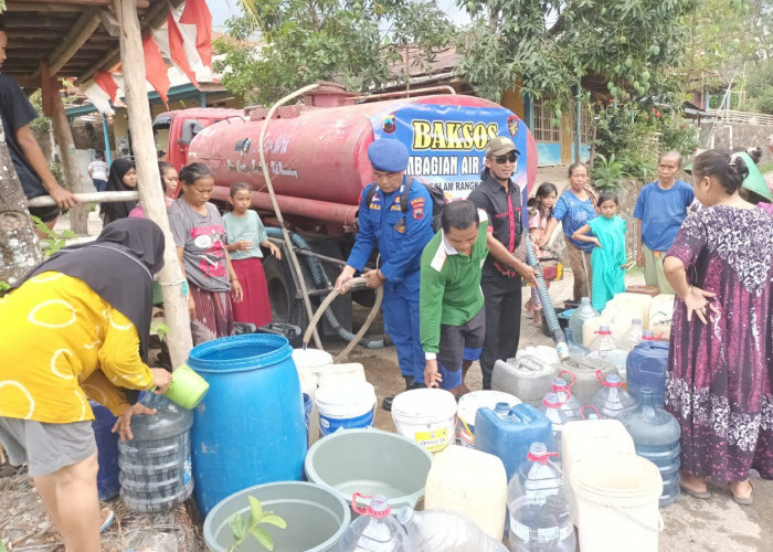 2 Dukuh di Desa Pedagung Pemalang Masih Kekeringan, Satpolairud Gelontorkan Bantuan Air Bersih
