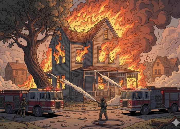 Lupa Matikan Tungku, Rumah Warga Kaliwadas Tegal Terbakar