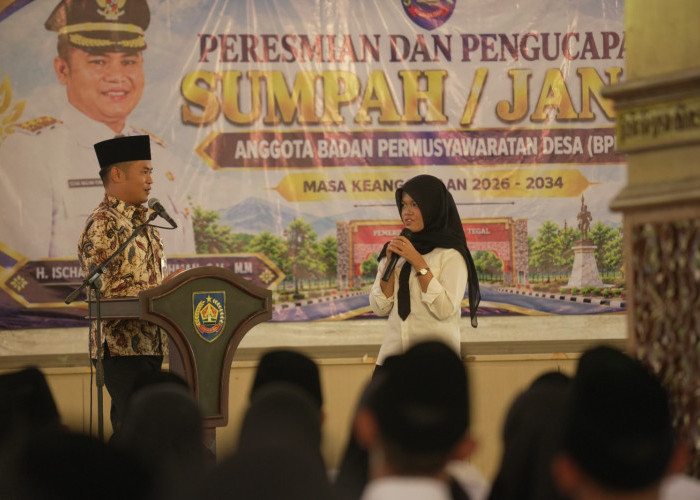 Gebrak Pendopo Amangkurat! Bupati Ischak Lantik 238 BPD Tegal, Ultimatum Kawal Makan Bergizi