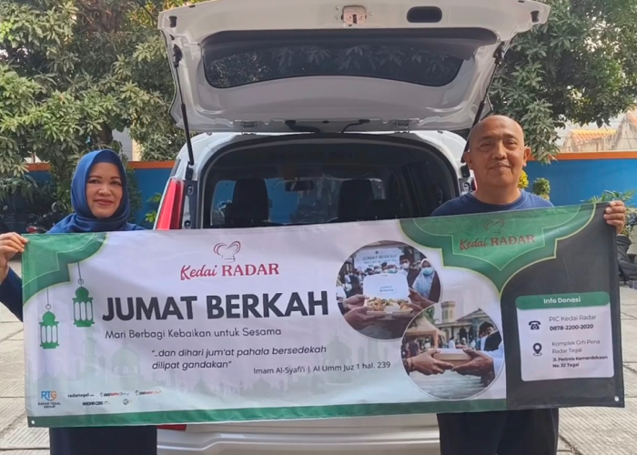 Radar Tegal Luncurkan Program Sosial Jumat Berkah, Sasar Pengemudi Ojol dan Kaum Dhuafa di Jalanan Kota Bahari
