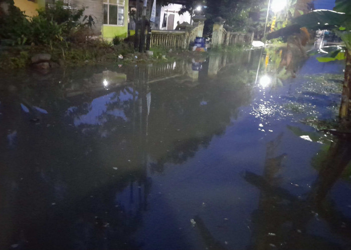 Langganan, Jalan Sebuah Dusun di Pemalang Tergenang Banjir Usai Hujan Deras