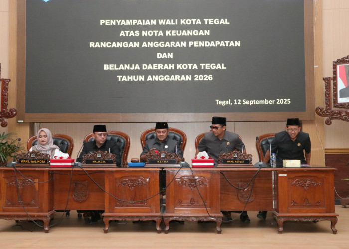 Rancangan APBD Kota Tegal 2026 Diajukan ke DPRD, Pendatapatan Ditarget Rp1,2 Triliun