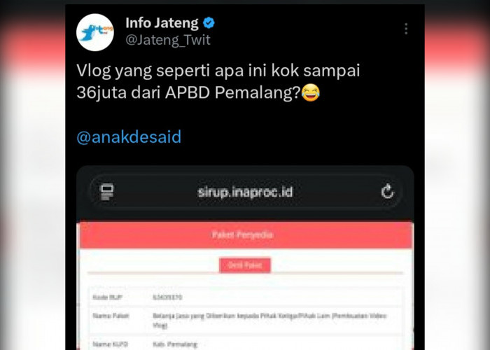 Viral di X, Anggaran Pembuatan Video Vlog Pemkab Pemalang Rp36 Juta Tuai Sorotan Publik