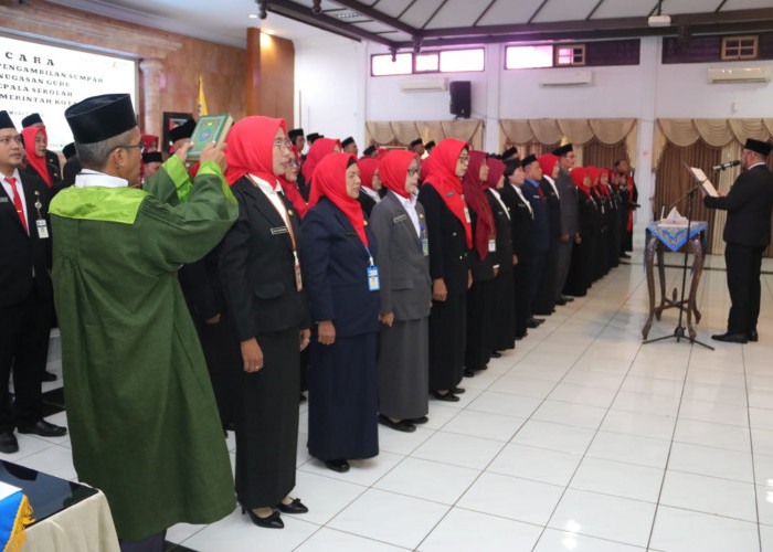 100 Kepala Sekolah di Tegal Dilantik Jelang Lebaran, Wali Kota Ingatkan Hal Ini