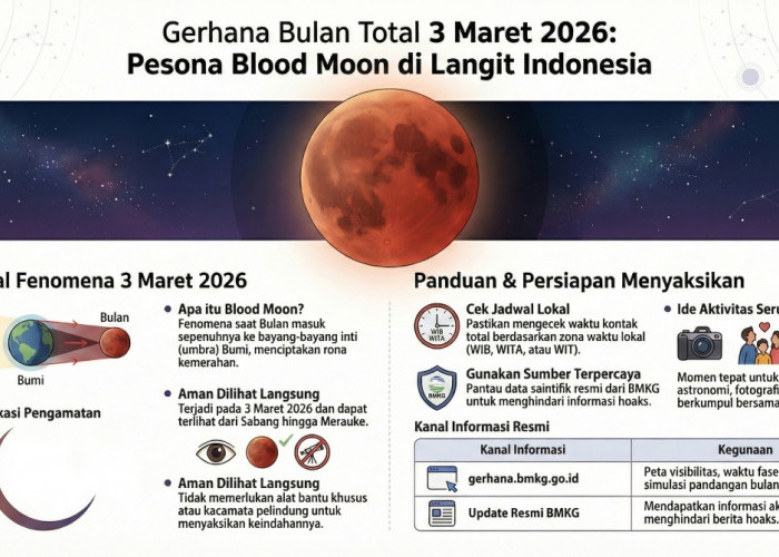 Momen Langka! Gerhana Bulan Total 3 Maret 2026