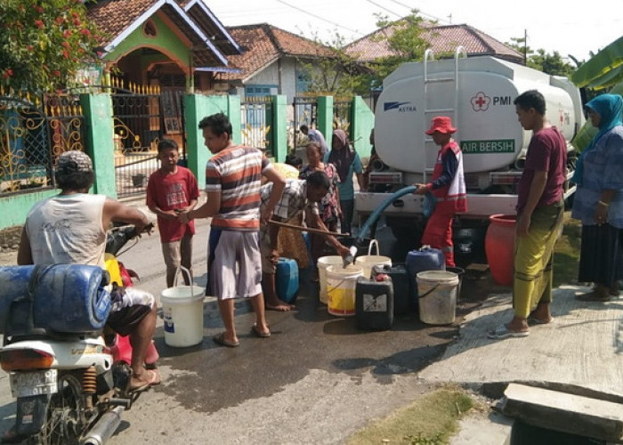 734 Jiwa Warga Suradadi Tegal Kekeringan, Kades Gercep Lapor PMI Gelontorkan 12 Ribu Liter Air Bersih