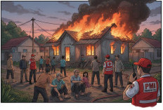 Kebakaran di Cilongok Tegal: Satu Keluarga Mengungsi, Kerugian Materiil Rp100 Juta