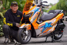 Bikin Auto Pangling, Modifikator Ini Bawa Nuansa Nostalgia Balap Legendaris di Modifikasi NMAX “TURBO” 