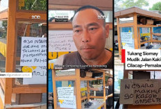 Pedagang Siomay Asal Pemalang Mudik Jalan Kaki dari Cilacap, Bekal Rp40 Ribu, Perjalanan 4 Hari 4 Malam