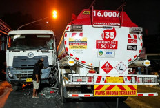 Diduga Ada Masalah Pengereman, Truk Pengangkut BBM Terlibat Kecelakaan di Paguyangan Brebes