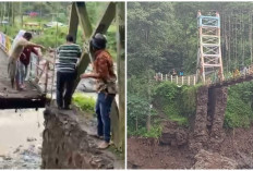 Jembatan Sangkanjaya Tegal Belum Diperbaiki, Warga dan Pelajar Bertaruh Nyawa saat Melintas