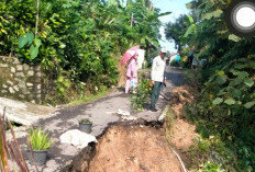 Bencana Tanah Longsor Terjadi di Paguyangan Brebes, Jalan Amblas Sepanjang 17 Meter 